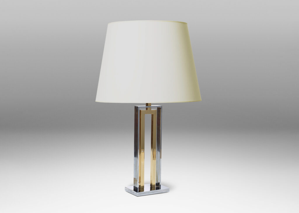 Gallery BAC Adnet table lamp in chrome and brass