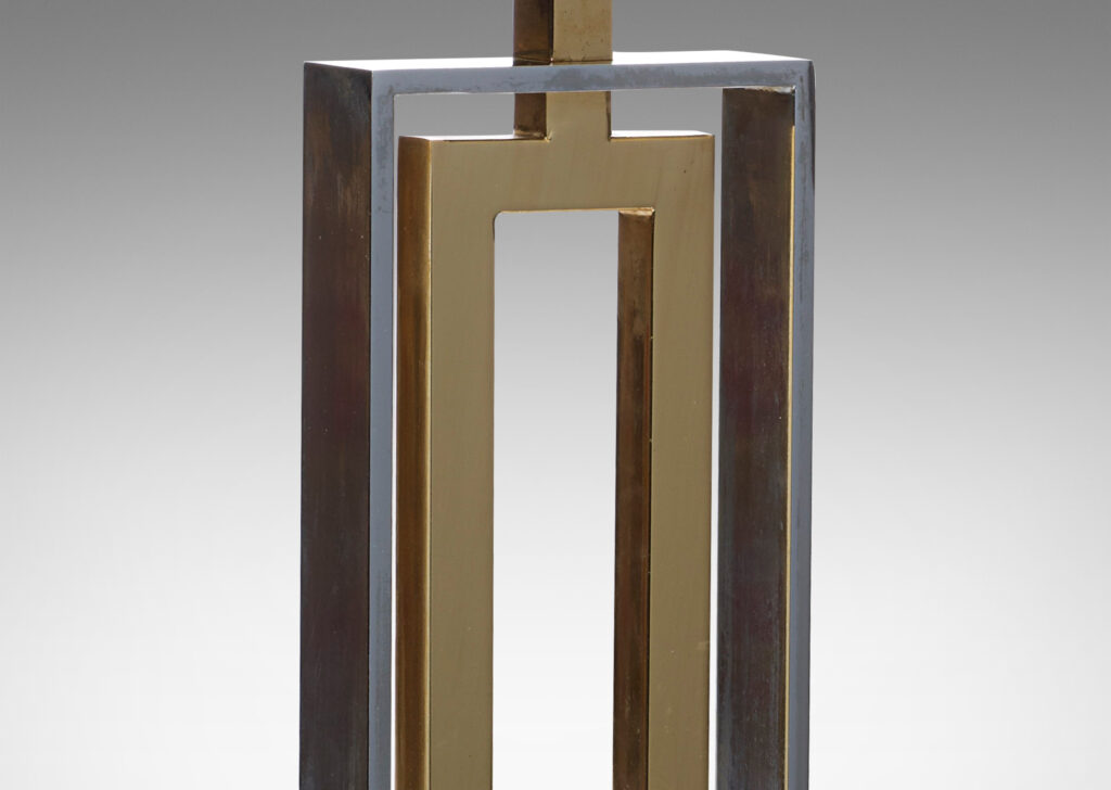 Gallery BAC Adnet table lamp in chrome and brass