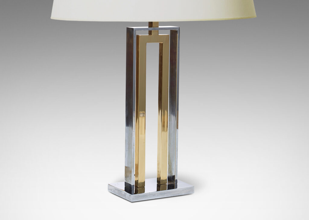 Gallery BAC Adnet table lamp in chrome and brass