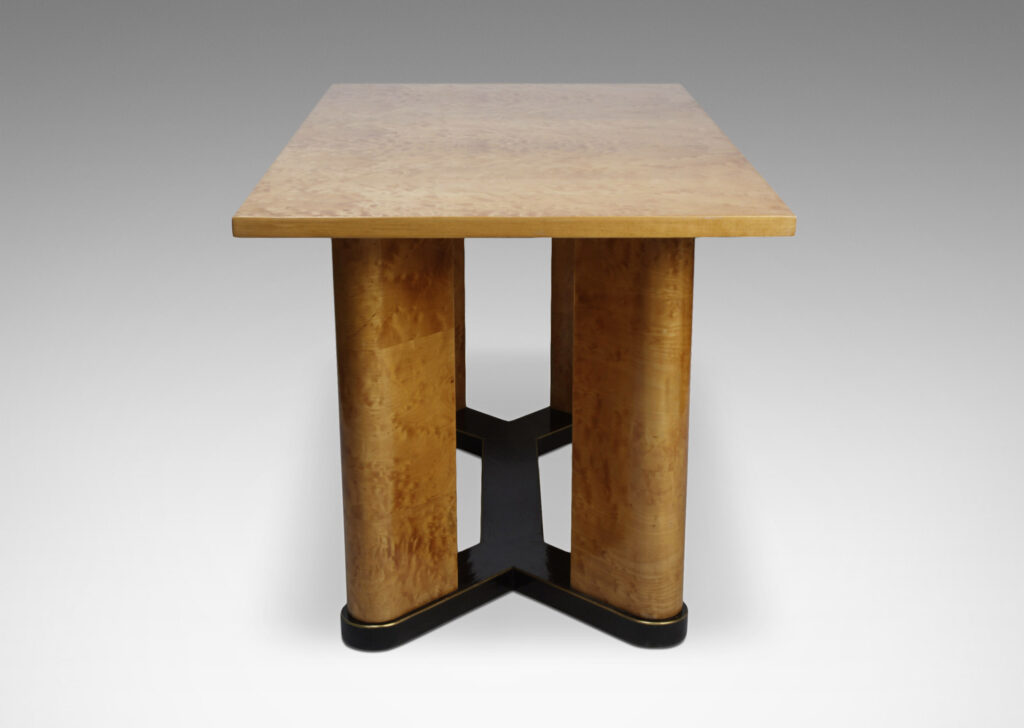 Gallery BAC Library table in burl with ebonized wood