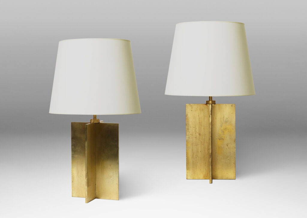 Gallery BAC table lamps in cast brass