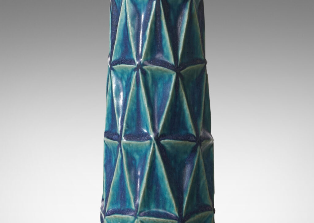 Gallery BAC cubist relief in stoneware with matte turquoise glaze by Leon Henri Galleto