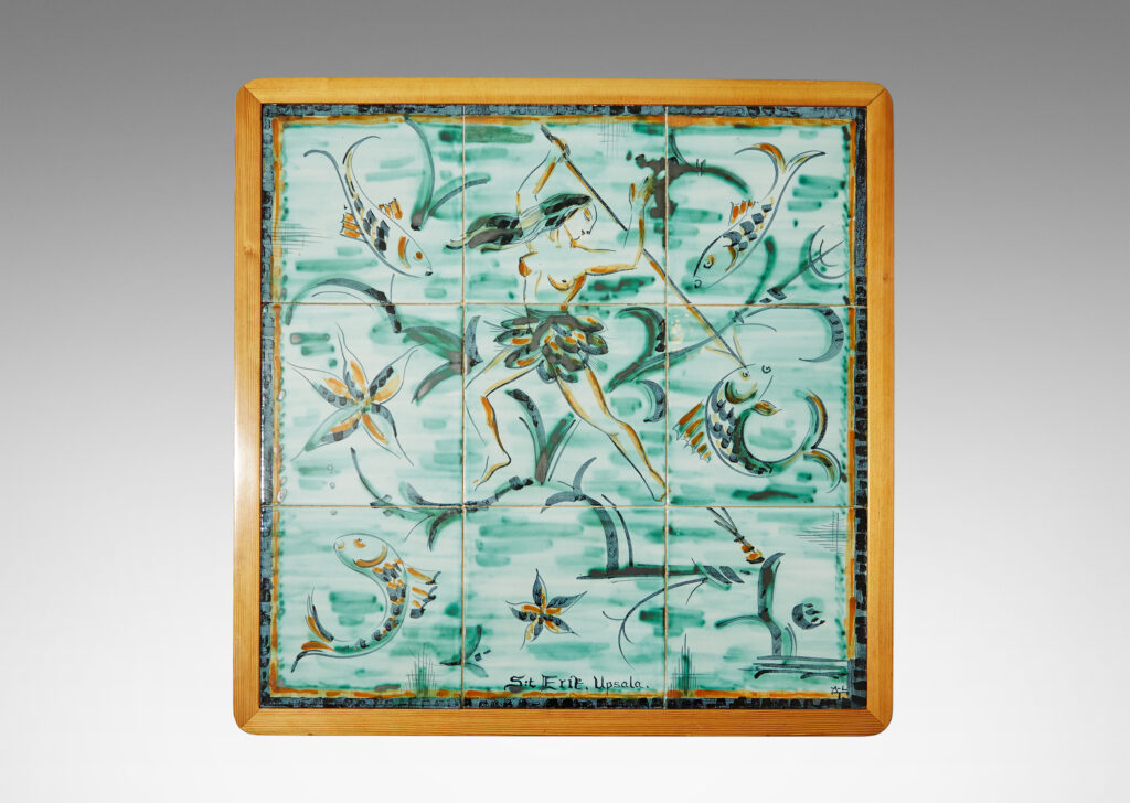 Gallery BAC tile top hand-painted by Ana-Lisa Thomson