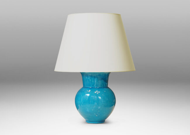 Gallery BAC classic vase form hand-turned ceramic with a wonderfully saturated turquoise glaze