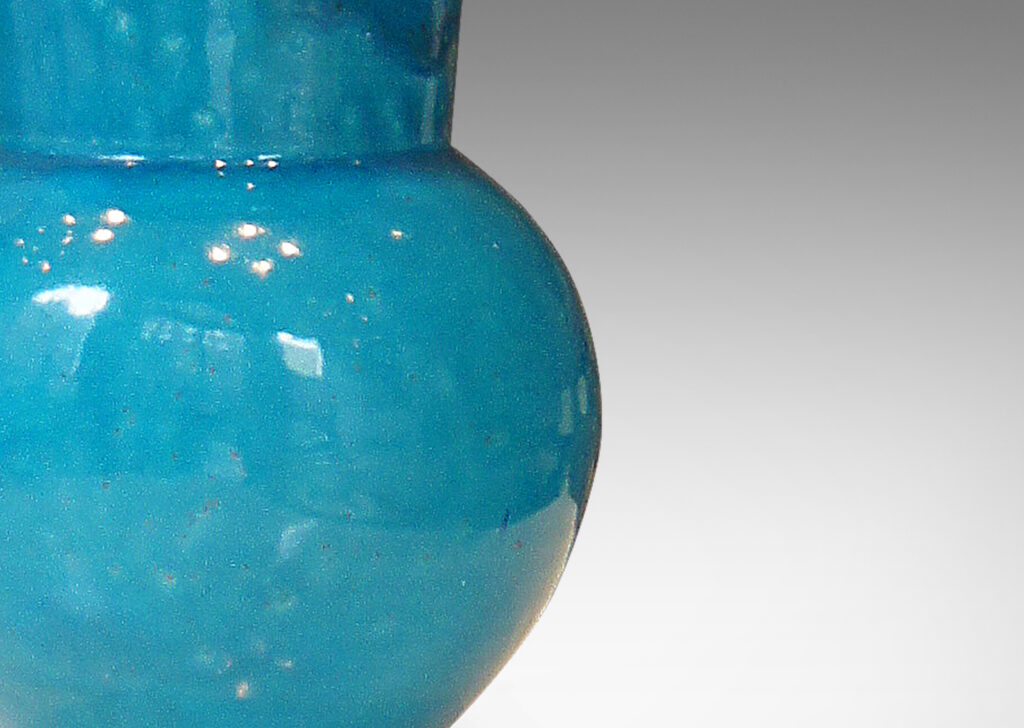 Gallery BAC classic vase form hand-turned ceramic with a wonderfully saturated turquoise glaze