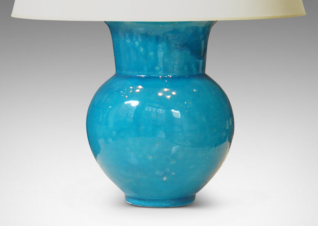 Gallery BAC classic vase form hand-turned ceramic with a wonderfully saturated turquoise glaze