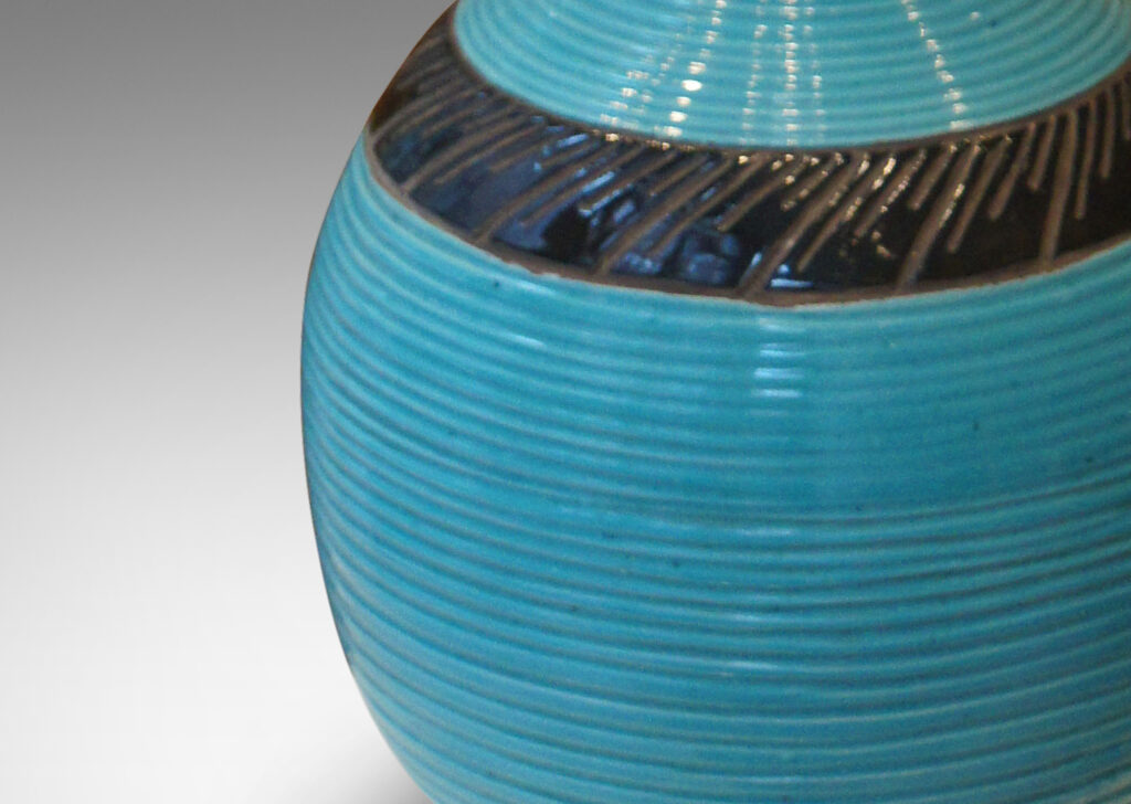 Gallery BAC hand-turned ceramic with turquoise and black glazes