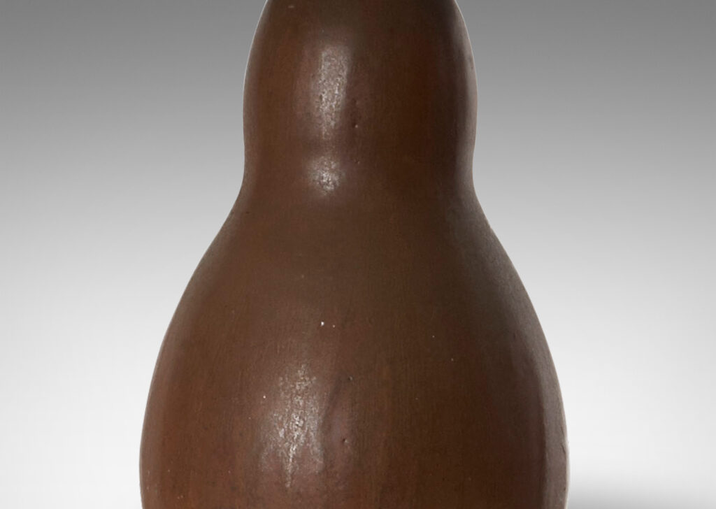 Gallery BAC lamp with gourd shape in stoneware with layered glazes in in warm and cool shades of brown