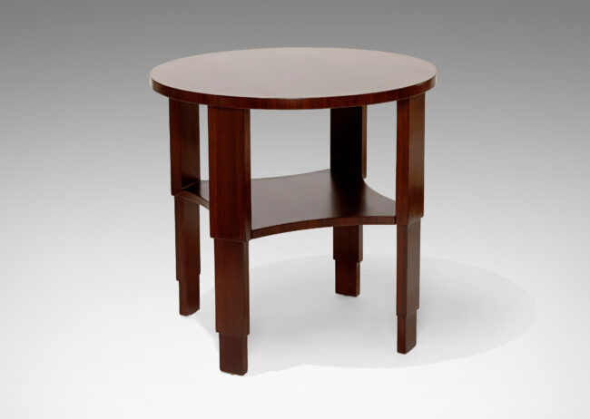 Gallery BACSculptural center or side table in Brazilian rosewood by Eugène Printz