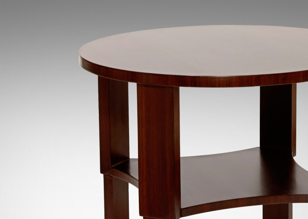 Gallery BACSculptural center or side table in Brazilian rosewood by Eugène Printz