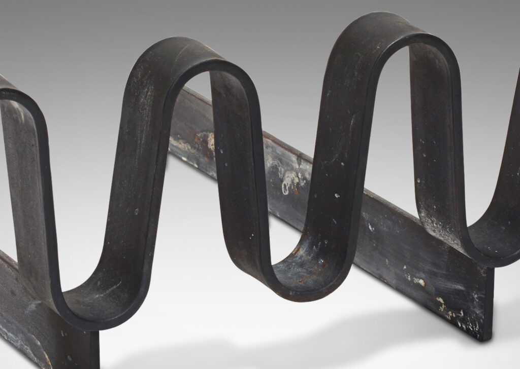 Gallery BAC andiron in blackened wrought iron