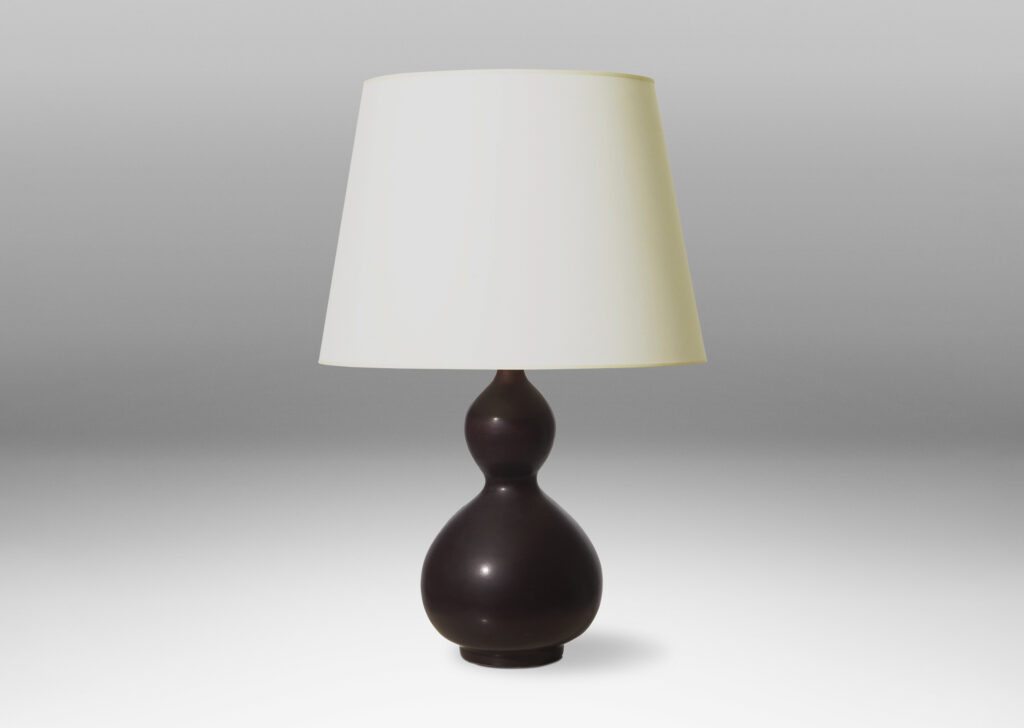 Gallery BAC Table lamp with double / calabash gourd form in stoneware with oxblood