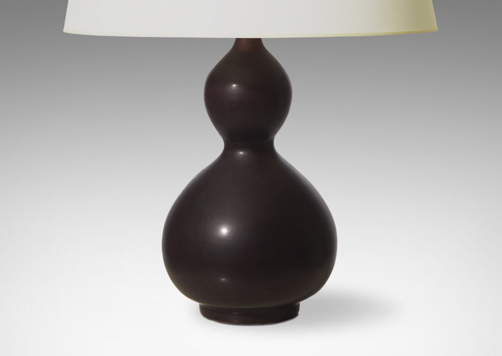 Gallery BAC Table lamp with double / calabash gourd form in stoneware with oxblood