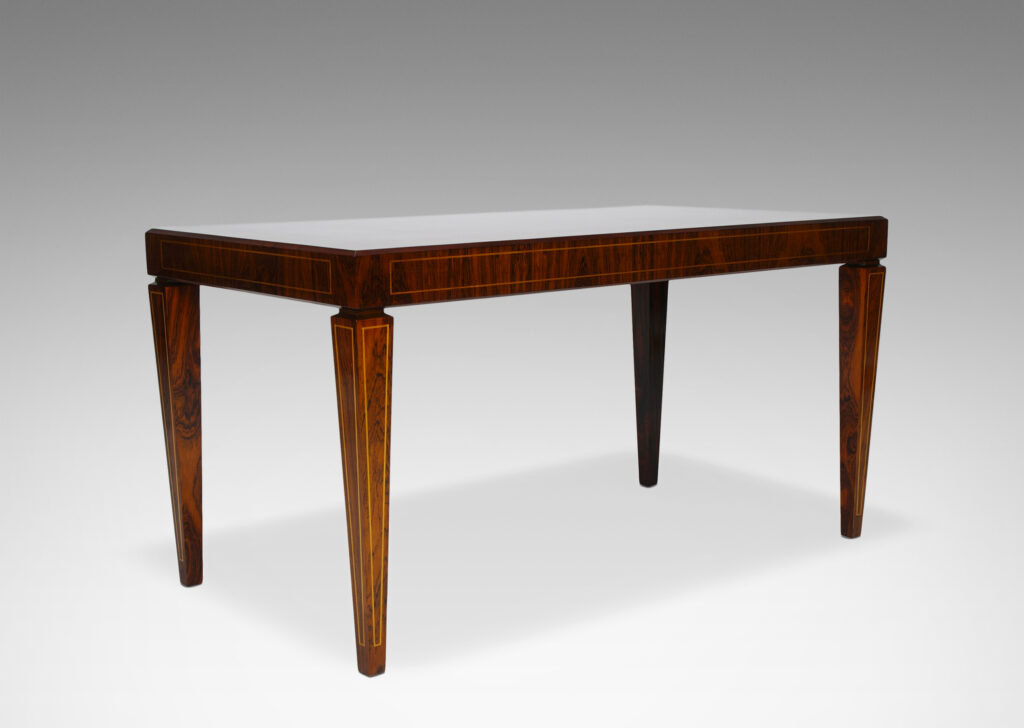 Gallery BAC Neoclassical style low/ coffee table with tapering legs in rosewood