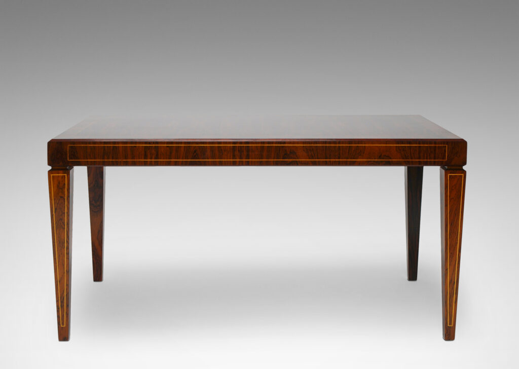 Gallery BAC Neoclassical style low/ coffee table with tapering legs in rosewood