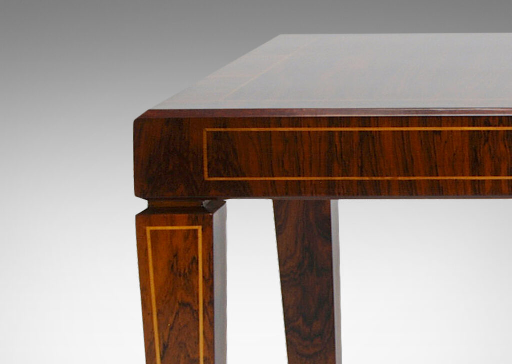 Gallery BAC Neoclassical style low/ coffee table with tapering legs in rosewood