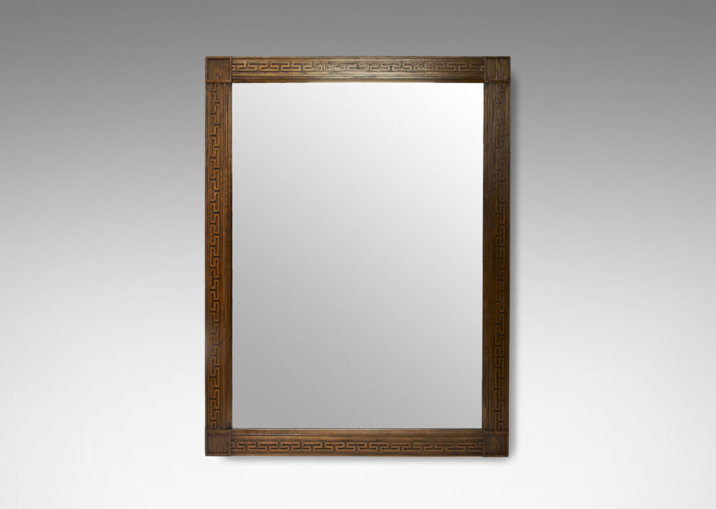 Gallery BAC oak frame featuring Greek meander in relief in the style of Jean-Michel Frank