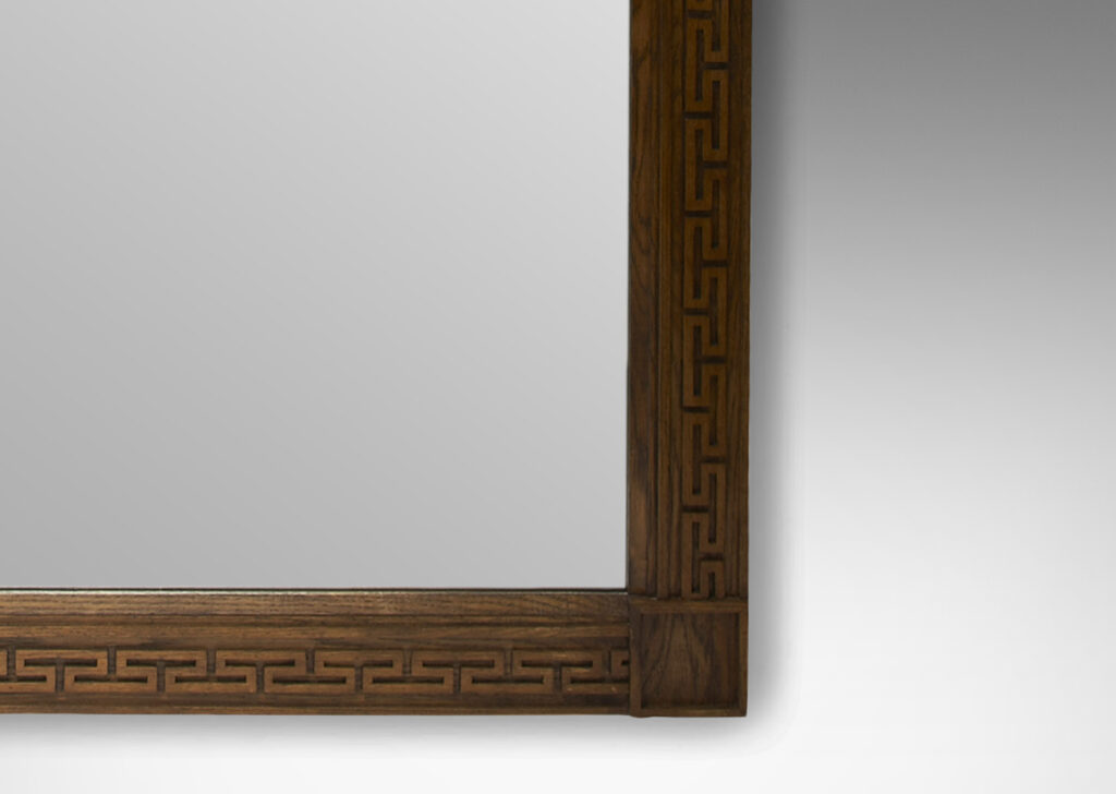 Gallery BAC oak frame featuring Greek meander in relief in the style of Jean-Michel Frank