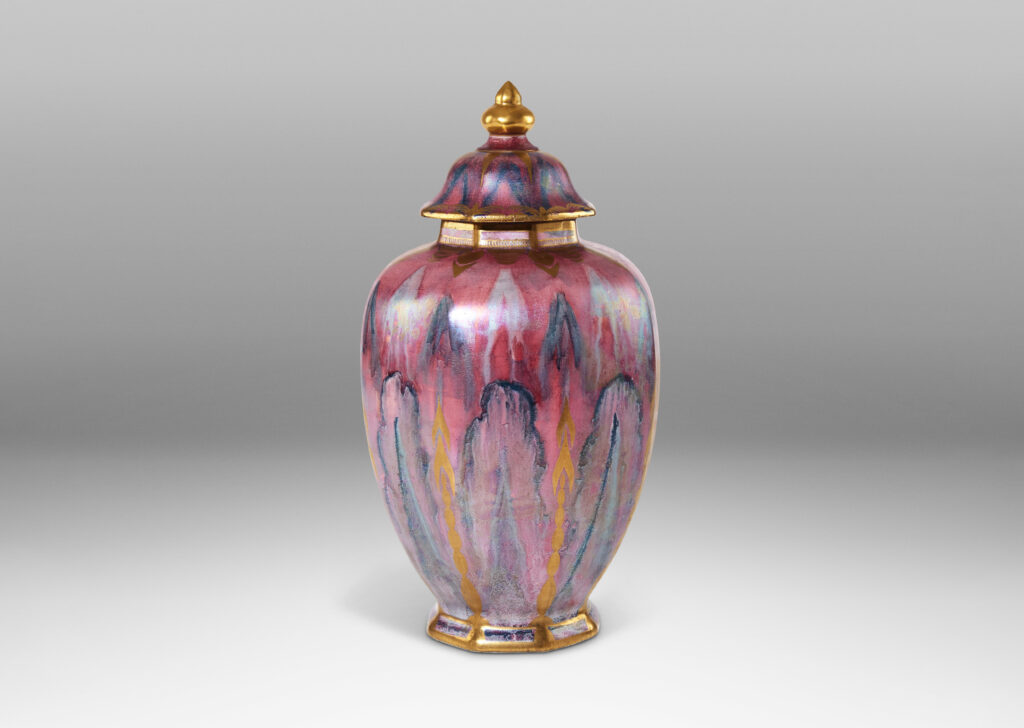 Gallery BAC ethereal foliate pattern hand-painted in jewel-toned luster glazes with gilded accents