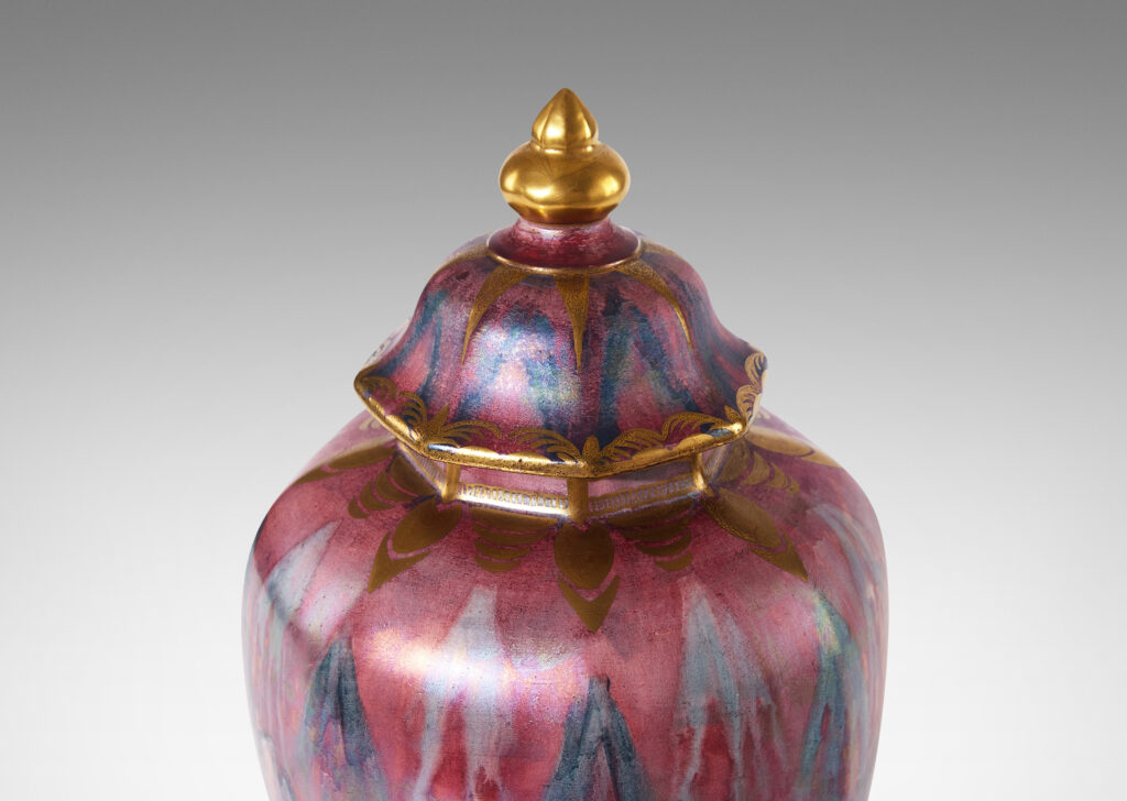 Gallery BAC ethereal foliate pattern hand-painted in jewel-toned luster glazes with gilded accents