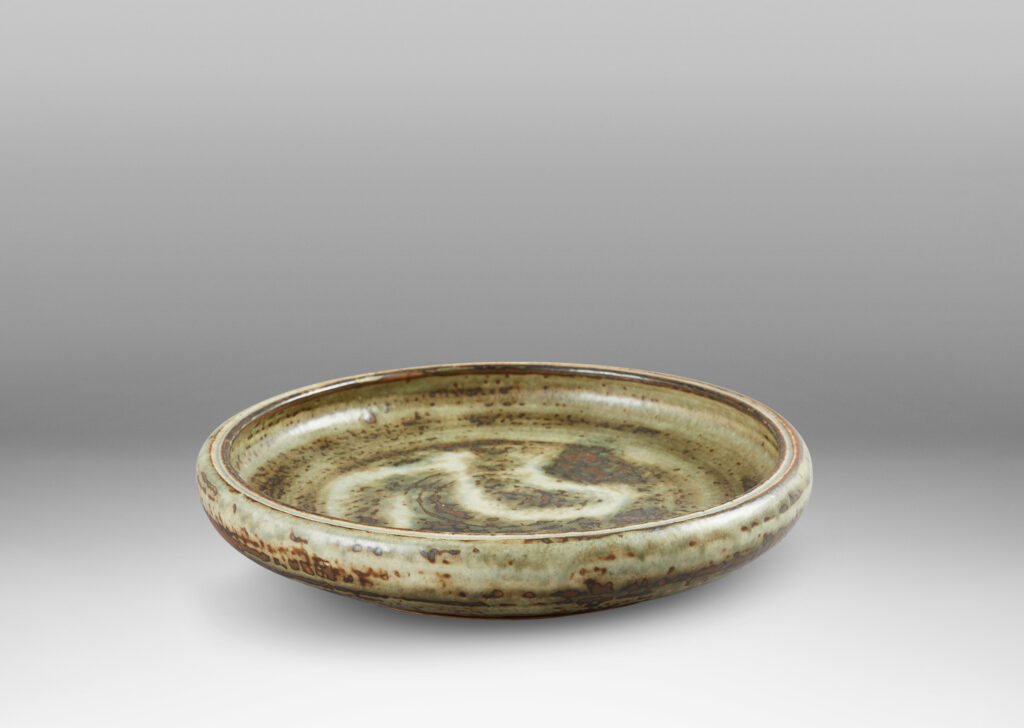 Gallery BAC curving sides and a handsome brown and pale gray “Sung” glaze