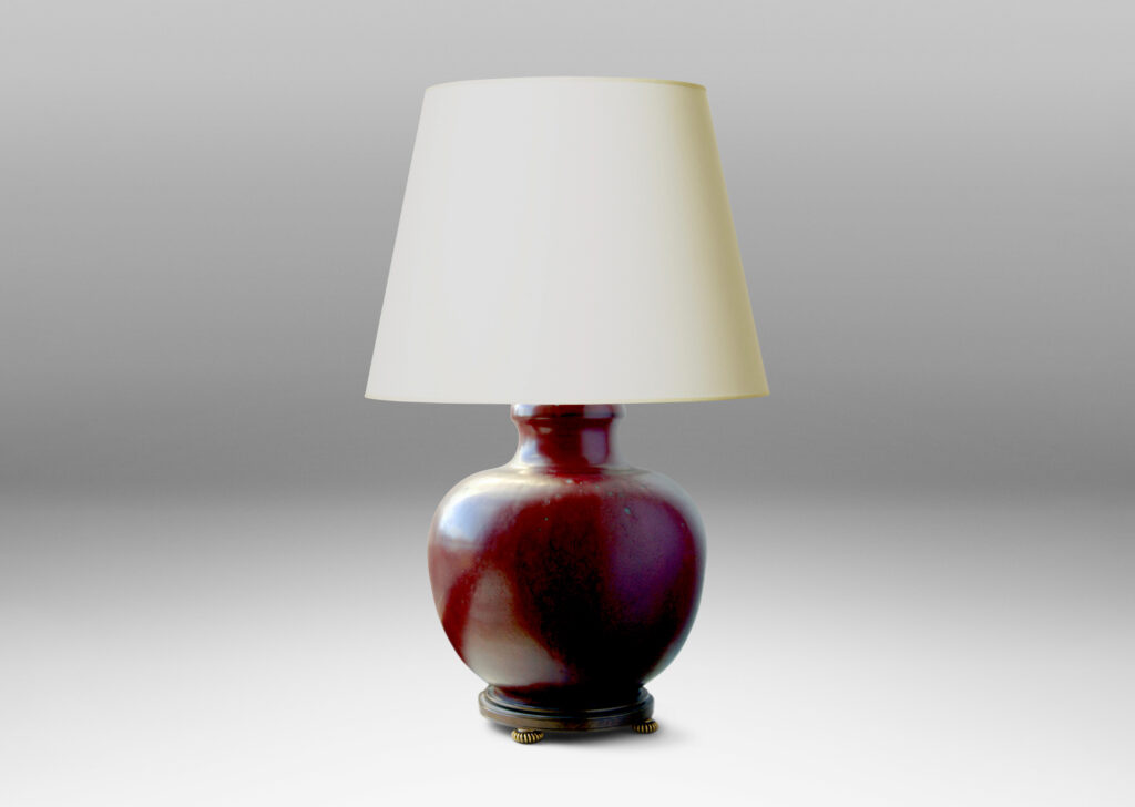 Gallery BAC Chinese style vase with apple form and flaring neck in stoneware with wonderfully executed oxblood glaze