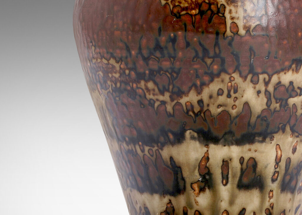 Gallery BAC Amphora-form vase in stoneware with spectacularly rendered “Sung” glaze by Carl Halier