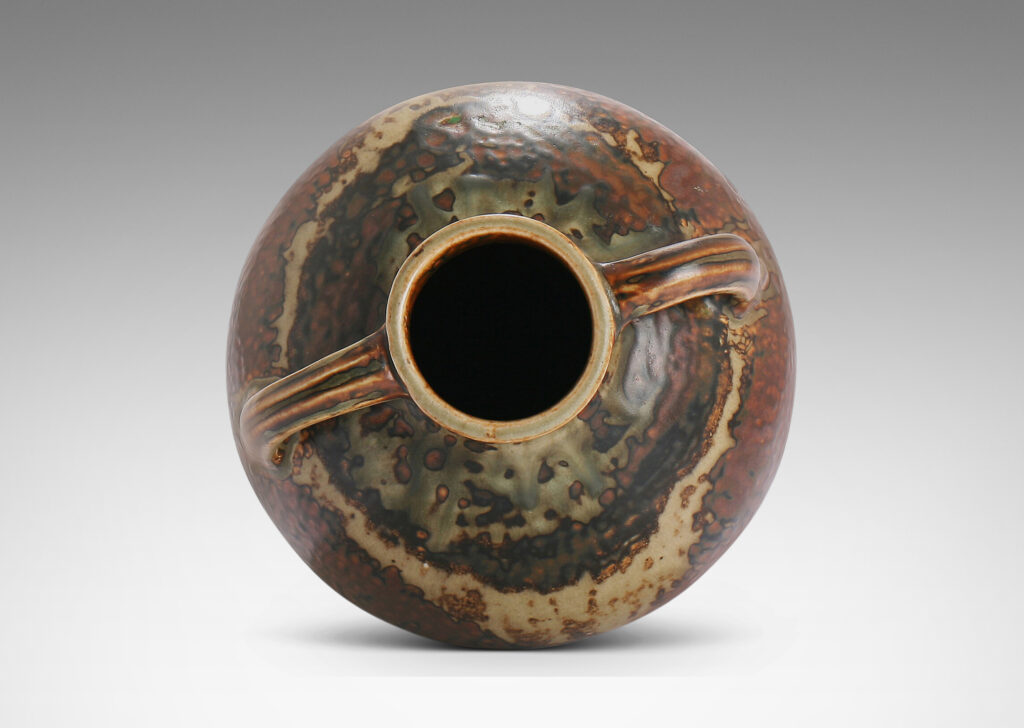 Gallery BAC Amphora-form vase in stoneware with spectacularly rendered “Sung” glaze by Carl Halier