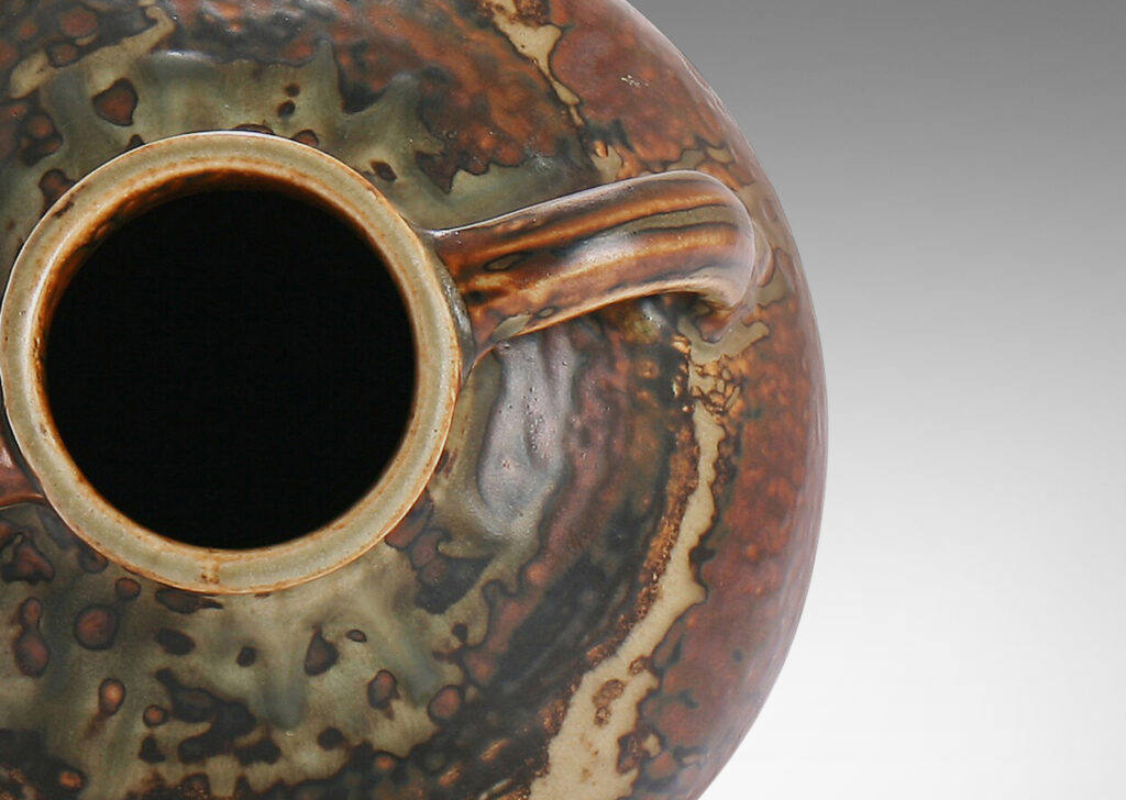 Gallery BAC Amphora-form vase in stoneware with spectacularly rendered “Sung” glaze by Carl Halier