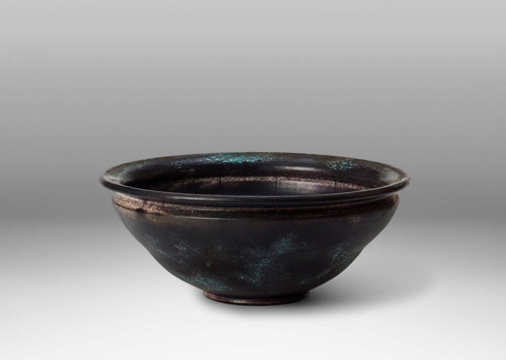 Gallery BAC Bowl with ribbed horizontal bands in the manner of ancient metalwork by Svend Hammershøi