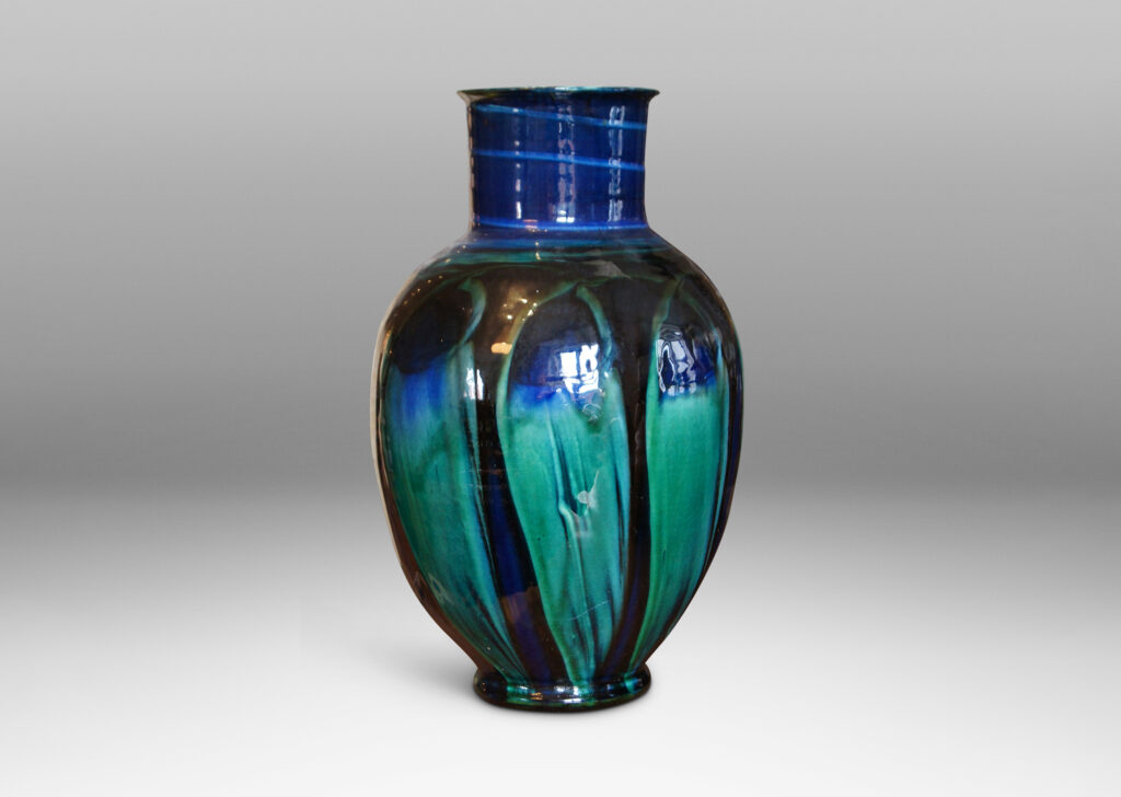 Gallery BAC Art Nouveau vase in luscious parrot blue and sea-foam green by Kähler Keramik