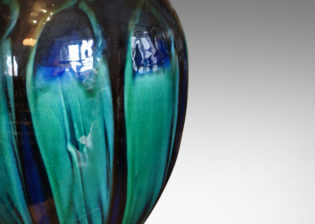 Gallery BAC Art Nouveau vase in luscious parrot blue and sea-foam green by Kähler Keramik