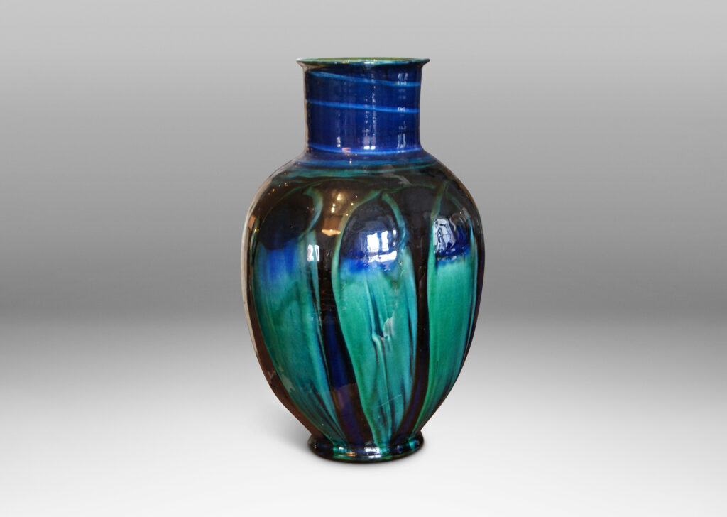 Gallery BAC Art Nouveau vase in luscious parrot blue and sea-foam green by Kähler Keramik