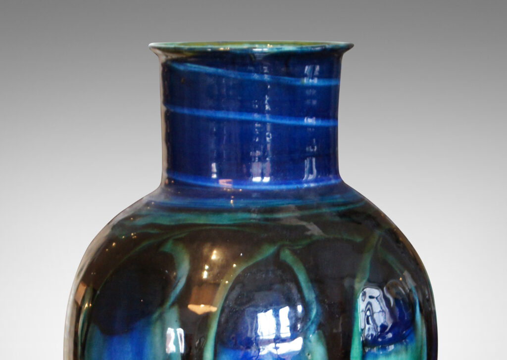 Gallery BAC Art Nouveau vase in luscious parrot blue and sea-foam green by Kähler Keramik