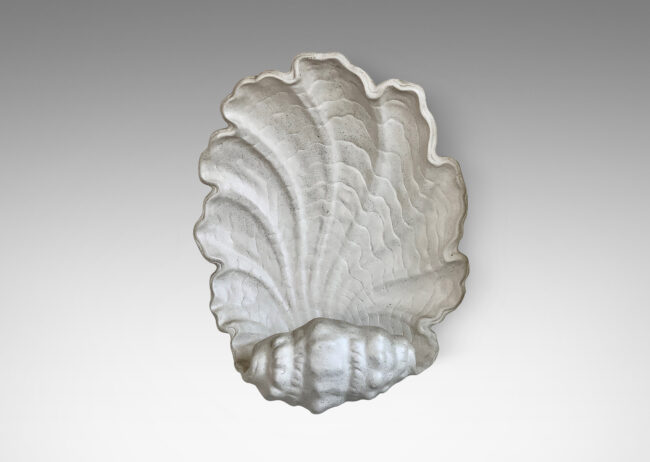 Gallery BAC form of an expressively modeled shell form in glazed plaster