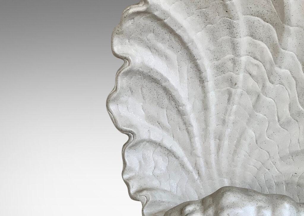 Gallery BAC form of an expressively modeled shell form in glazed plaster