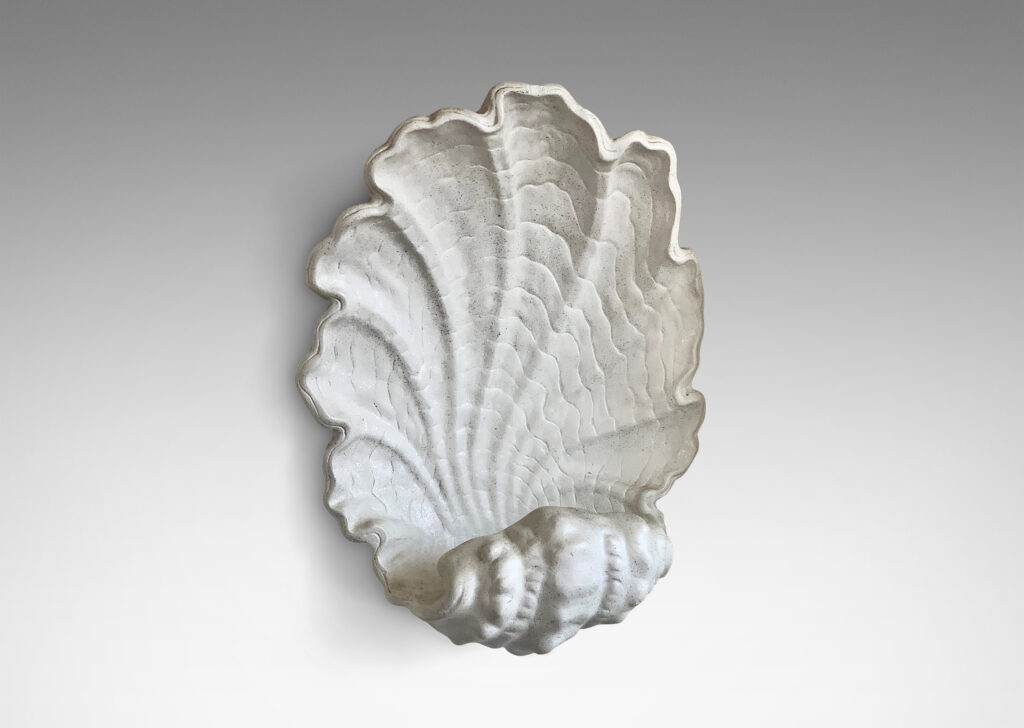 Gallery BAC form of an expressively modeled shell form in glazed plaster