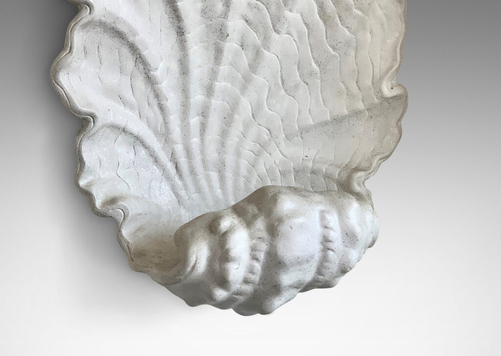 Gallery BAC form of an expressively modeled shell form in glazed plaster