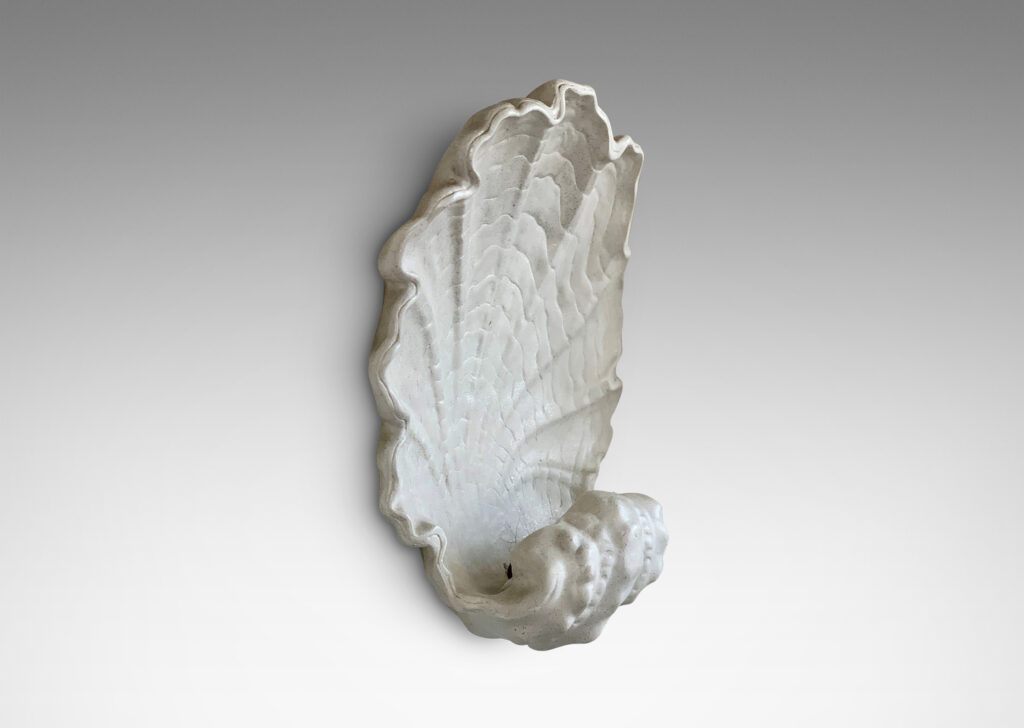 Gallery BAC form of an expressively modeled shell form in glazed plaster