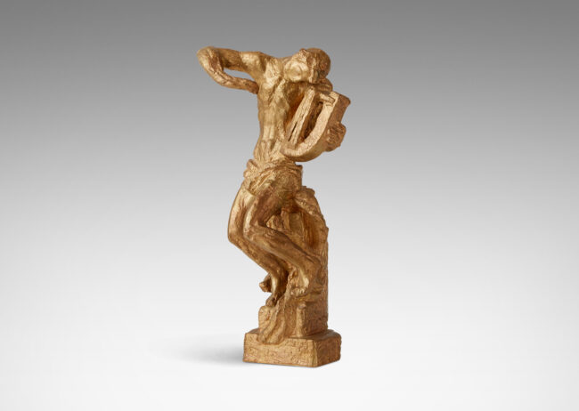 Gallery BAC male figure with a lyre; gilded bronze