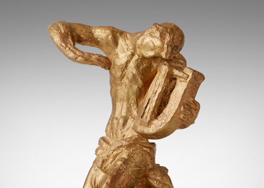 Gallery BAC male figure with a lyre; gilded bronze