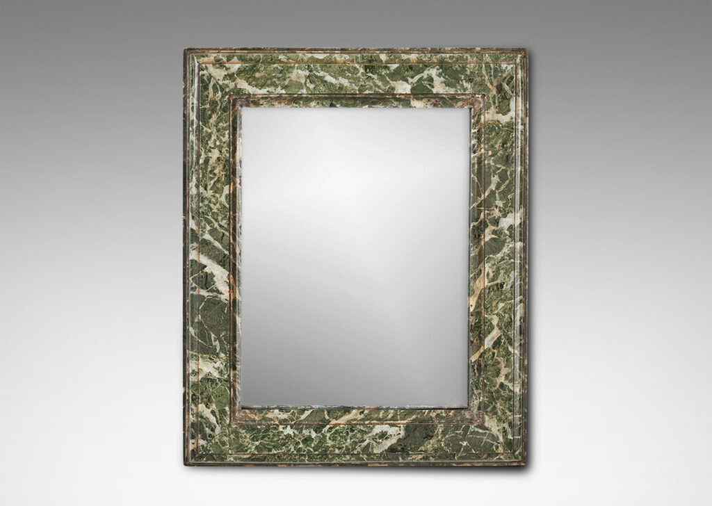 Gallery BAC hanging mirror with frame in green-gray Kolmården marble