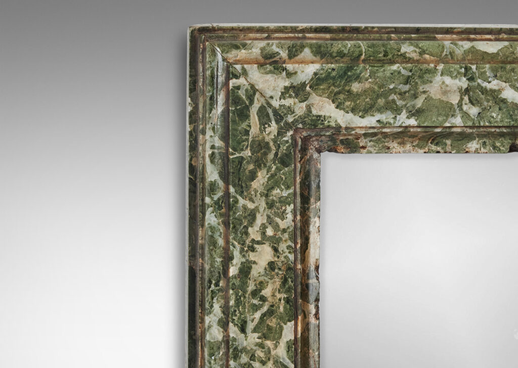 Gallery BAC hanging mirror with frame in green-gray Kolmården marble