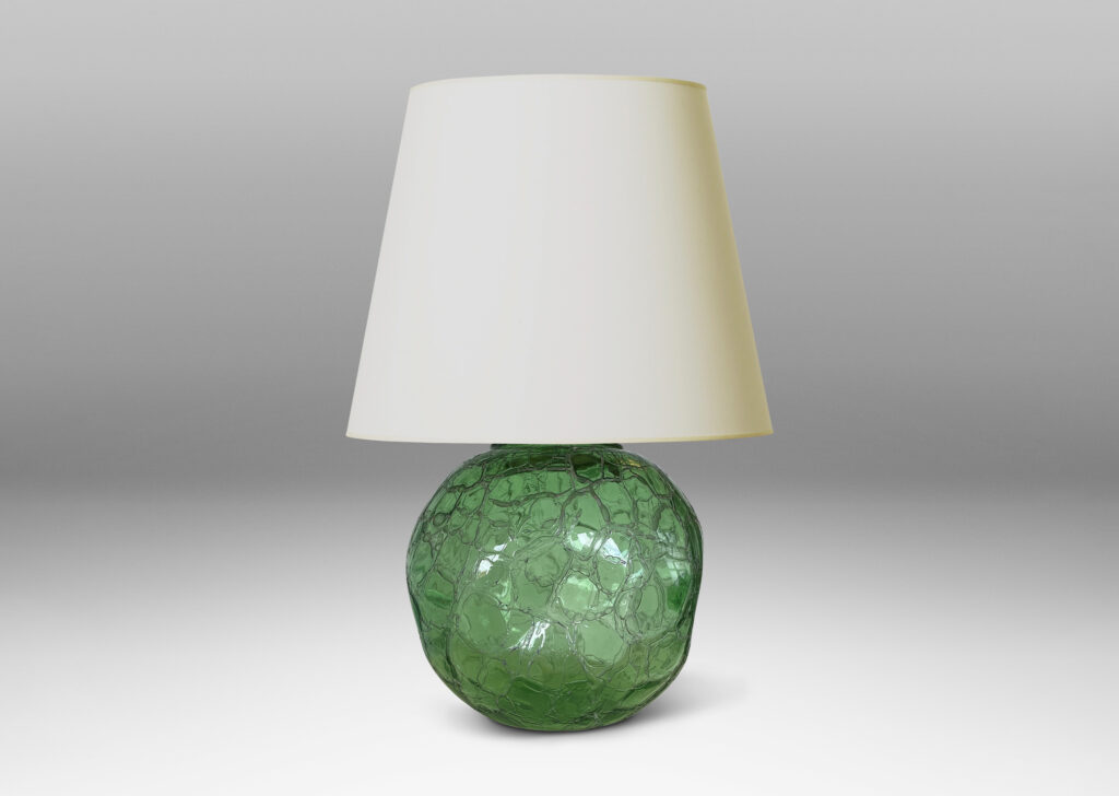 Gallery BAC squared globe form in pale green craquel glass