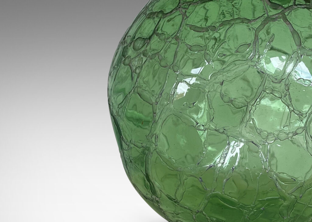 Gallery BAC squared globe form in pale green craquel glass