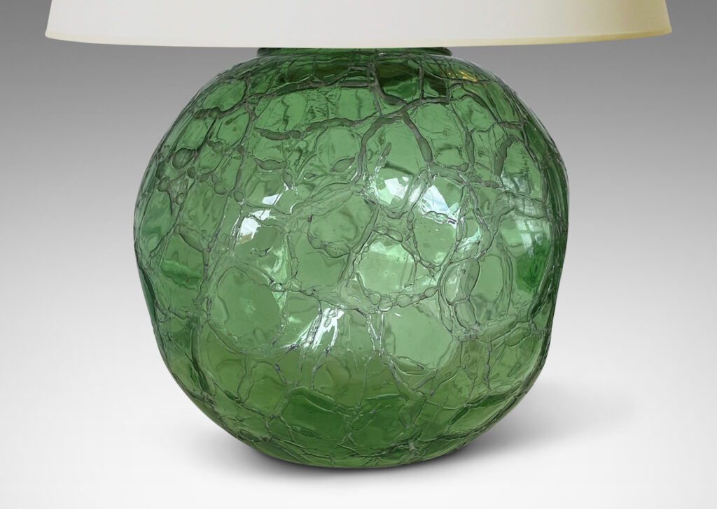 Gallery BAC squared globe form in pale green craquel glass