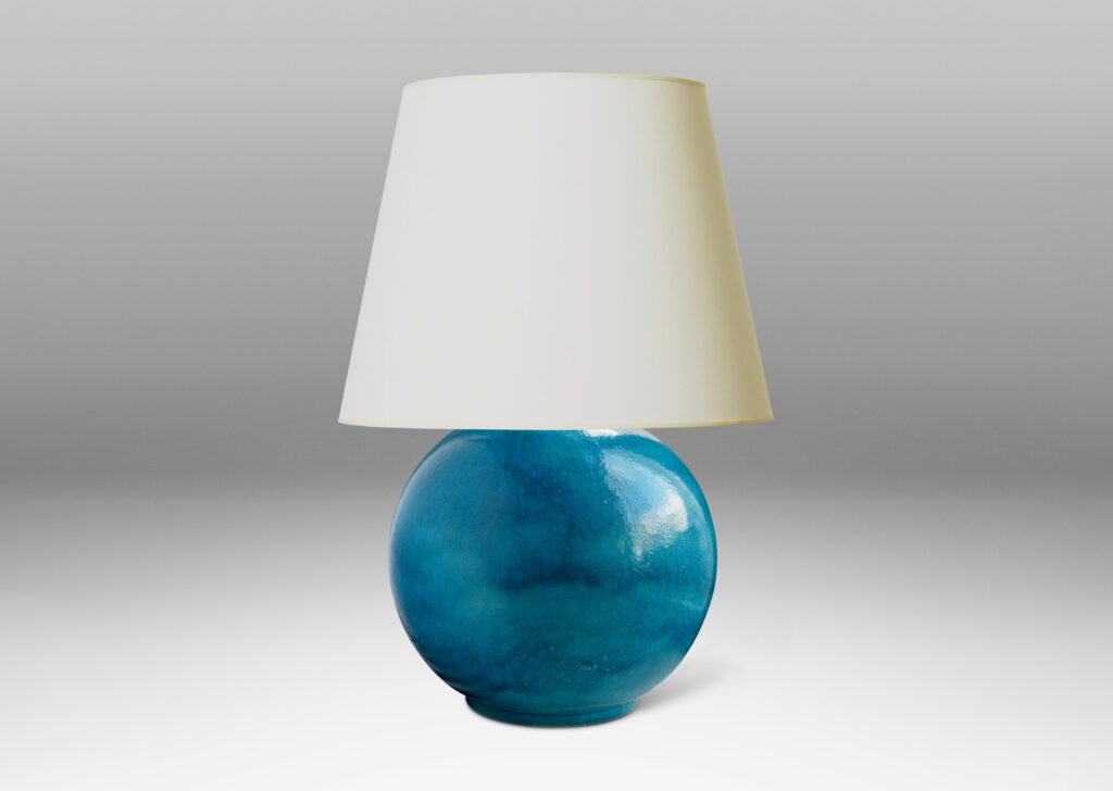 Gallery BAC plump globe form in jewel-like saturated cerulean glaze