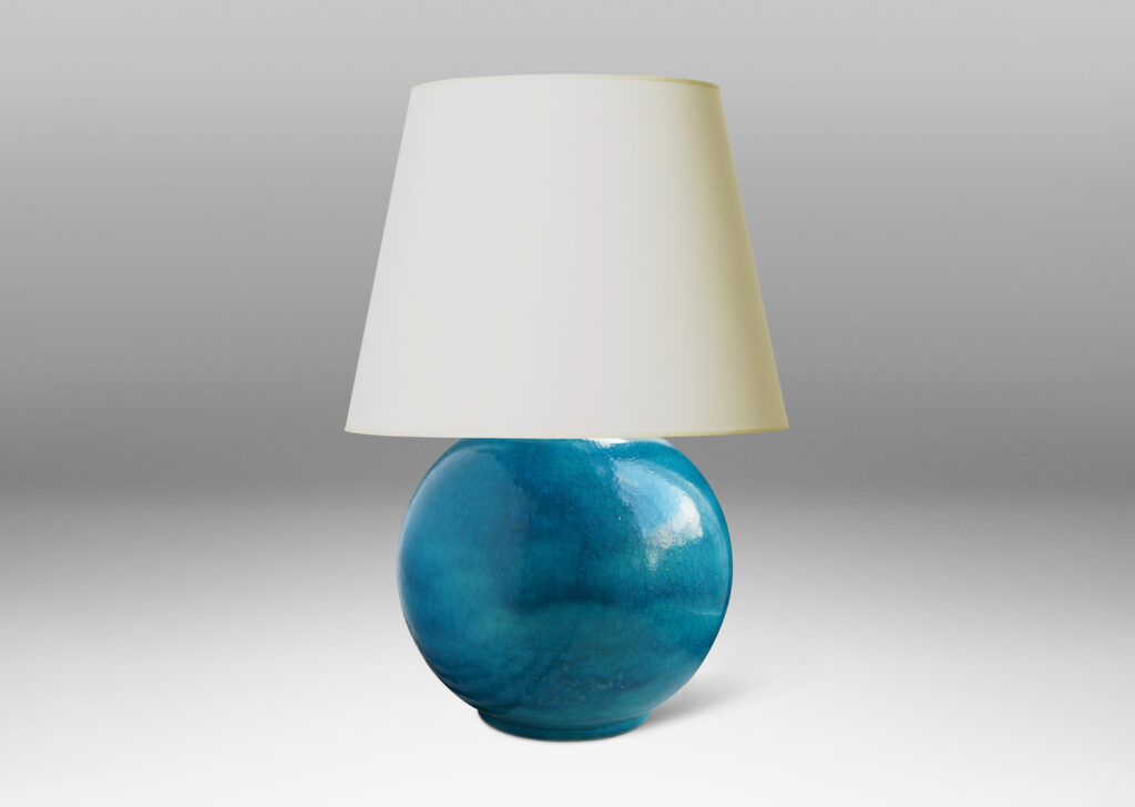 Gallery BAC plump globe form in jewel-like saturated cerulean glaze