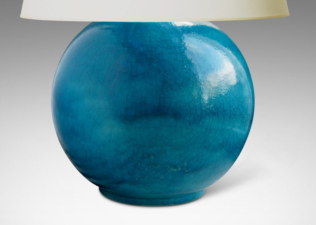 Gallery BAC plump globe form in jewel-like saturated cerulean glaze