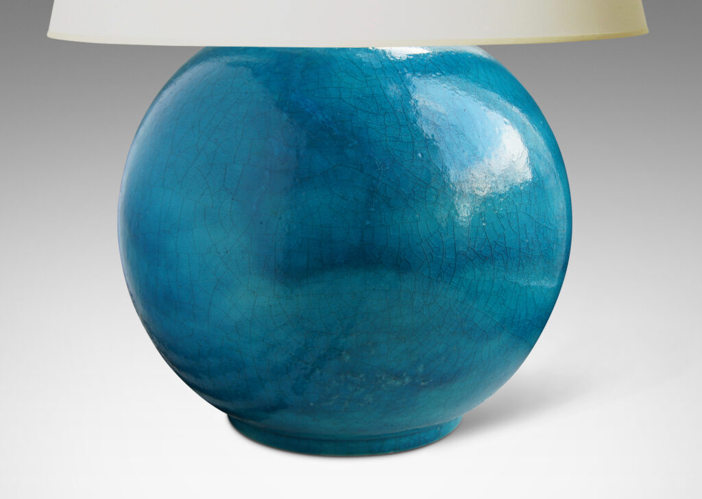 Gallery BAC plump globe form in jewel-like saturated cerulean glaze